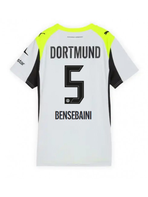 Zenske Futbalové oblečenie Borussia Dortmund Ramy Bensebaini #5 2025-26 Krátky Rukáv - Preč Zenske Futbalové oblečenie Borussia Dortmund Ramy Bensebaini #5 2025-26 Krátky Rukáv - Preč